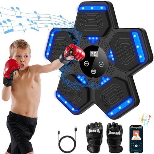 Wall Mounted Music Boxing Machine with Gloves, 5 Levels
